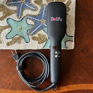 Ionic Hair Straightener Brush 30-Second Heat Up Metal Ceramic Heater Auto Off